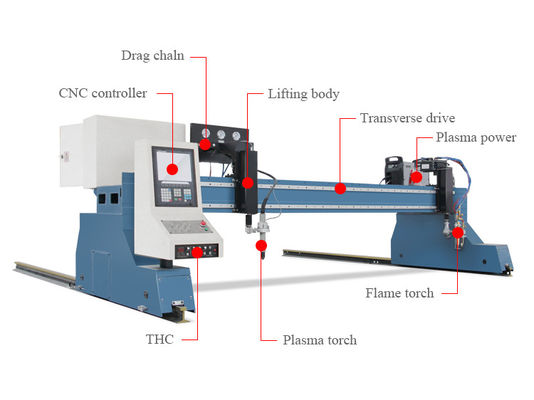 Plasmaschneiden-Maschine 3000X10000mm, Airgas-Plasma-Schneider CNC-440V